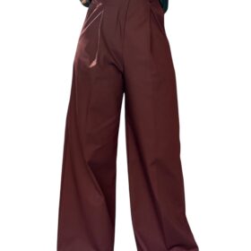 MERCI Pantalone palazzo in jersey burgundy
