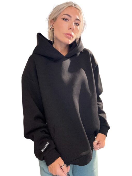 SO ALLURE Maxi Felpa Cappuccio Nero