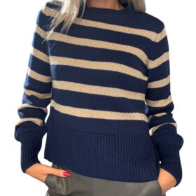 MERCI maglia taglio corto righe blu navy