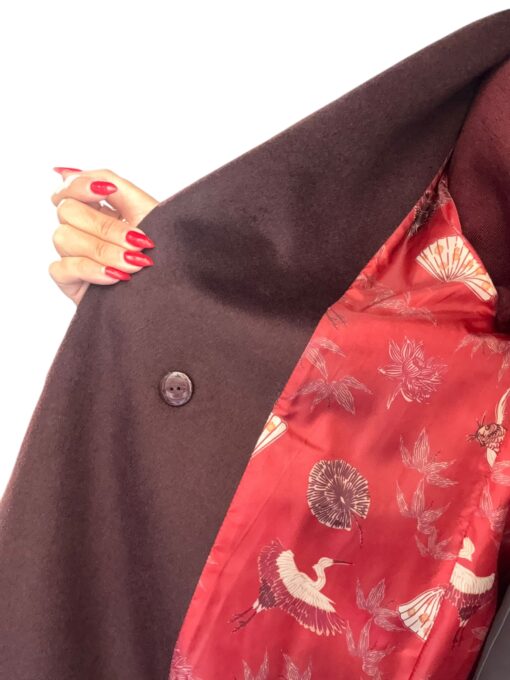 MERCI cappotto taglio lungo lana bordeaux