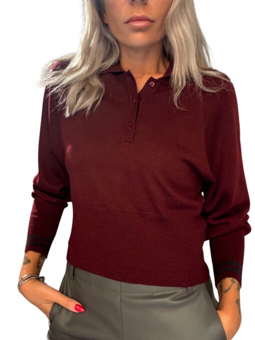 MERCI maglia polo merino burgundy