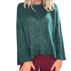 TENSIONE IN Maglia paillettes verde