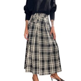TENSIONE IN gonna in tartan a portafoglio bianca e nera