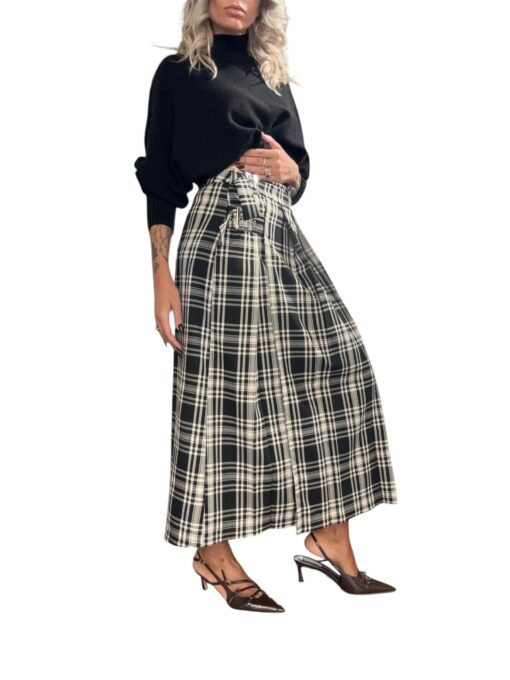 TENSIONE IN gonna in tartan a portafoglio bianca e nera
