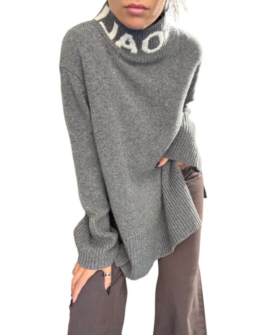 SO ALLURE Maxi Maglia Logo Grigia