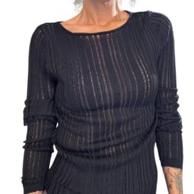 SO ALLURE Maglia Trasparenze Nera