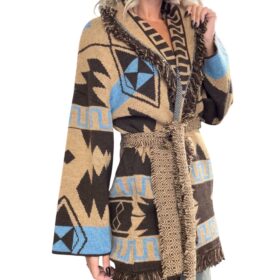 TENSIONE IN Maxi cardigant in maglia navajo