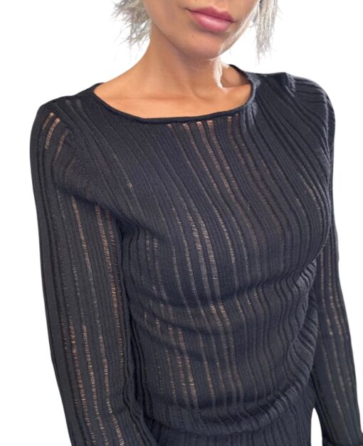 SO ALLURE Maglia Trasparenze Nera