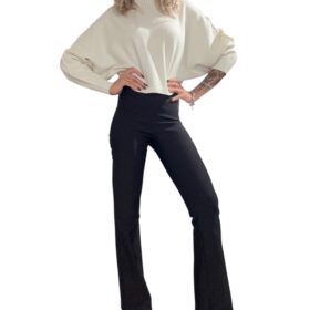 TENSIONE IN Pantalone zampa nero
