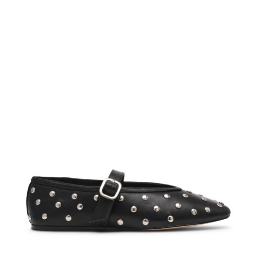STEVE MADDEN Archer ballerina nera in pelle con borchie