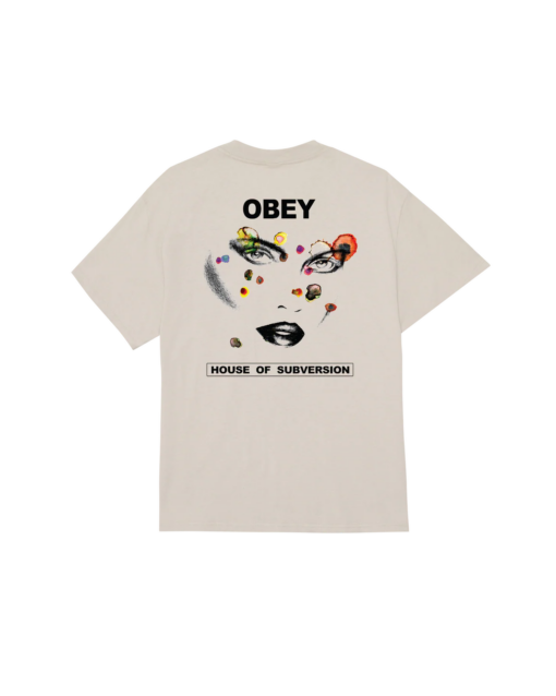 OBEY T-SHIRT FACE OF SUBVERSION Cream