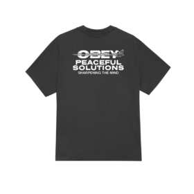 OBEY T-SHIRT PEACEFUL SOLUTIONS VINTAGE BLACK
