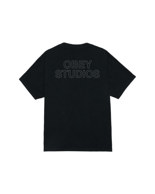 OBEY T-SHIRT STUDIOS OUTLINE PIGMENT TRUE VINTAGE BLACK