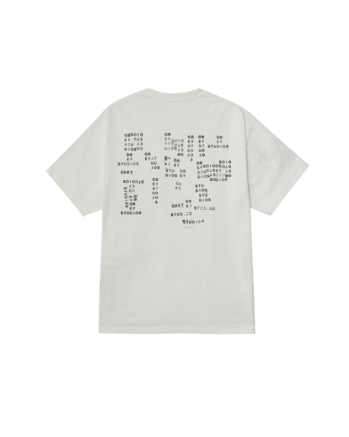 OBEY T-SHIRT Studios Stamp PIGMENT VINTAGE WHITE