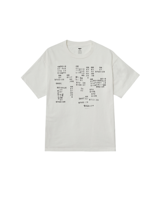 OBEY T-SHIRT Studios Stamp PIGMENT VINTAGE WHITE