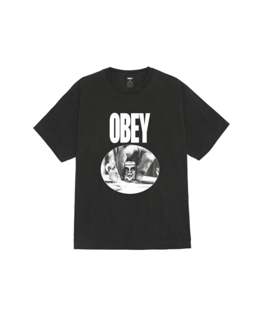 OBEY T-SHIRT CAN PIGMENT DUSTY BLACK