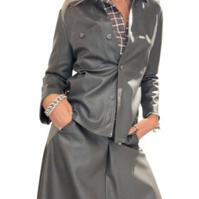 MERCI camicia ecopelle stone