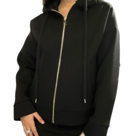 TENSIONE IN felpa scuba con zip nera