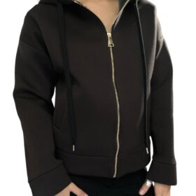 TENSIONE IN felpa scuba con zip moro