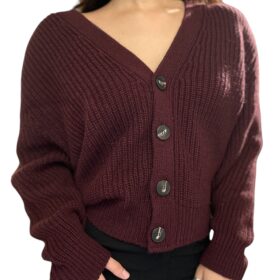 TENSIONE IN cardigan in maglia bordeaux