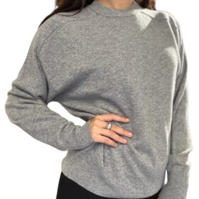 TENSIONE IN Maglia in lana girocollo grey
