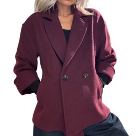 TENSIONE IN cappotto corto avvitato bordeaux