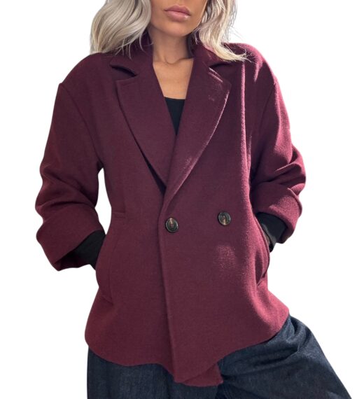TENSIONE IN cappotto corto avvitato bordeaux