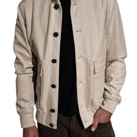HAMAKI-HO Bomber in panno OFF WHITE
