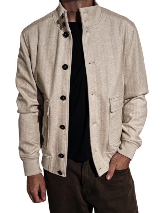 HAMAKI-HO Bomber in panno OFF WHITE