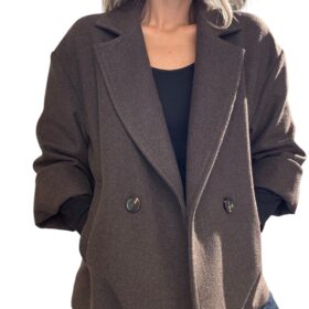 TENSIONE IN cappotto corto avvitato cioccolato