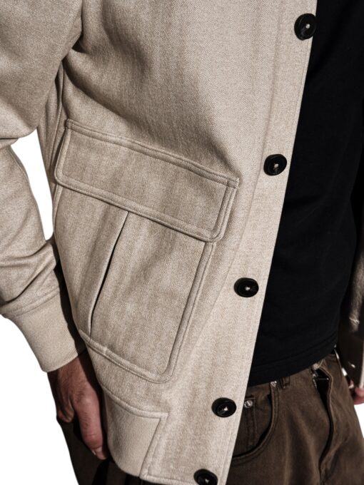 HAMAKI-HO Bomber in panno OFF WHITE