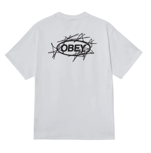 OBEY T-SHIRT SCRIBBLE STARS WHITE