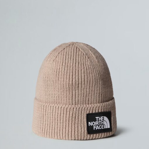 THE NORTH FACE Berretto con risvolto e logo box TNF Mushroom Grey