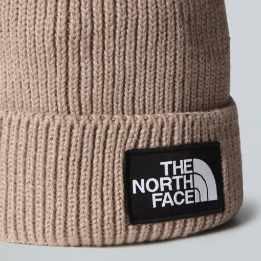 THE NORTH FACE Berretto con risvolto e logo box TNF Mushroom Grey