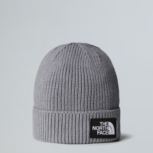 THE NORTH FACE Berretto con risvolto e logo box TNF Medium Grey Heather