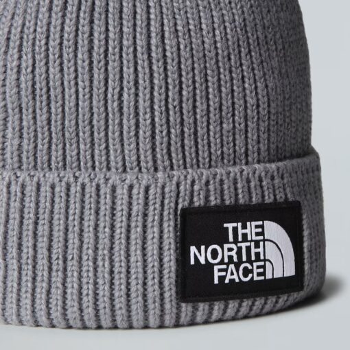 THE NORTH FACE Berretto con risvolto e logo box TNF Medium Grey Heather
