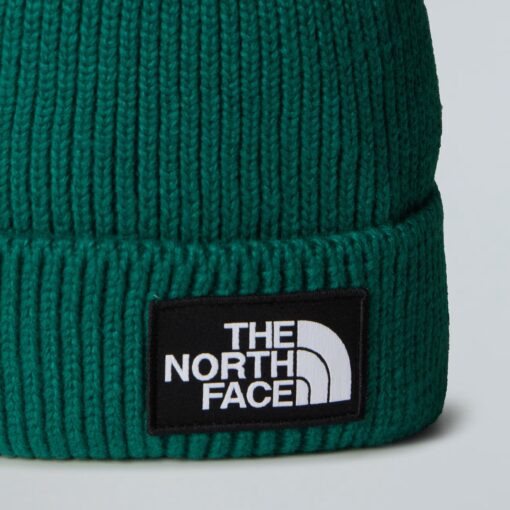 THE NORTH FACE Berretto con risvolto e logo box Evergreen