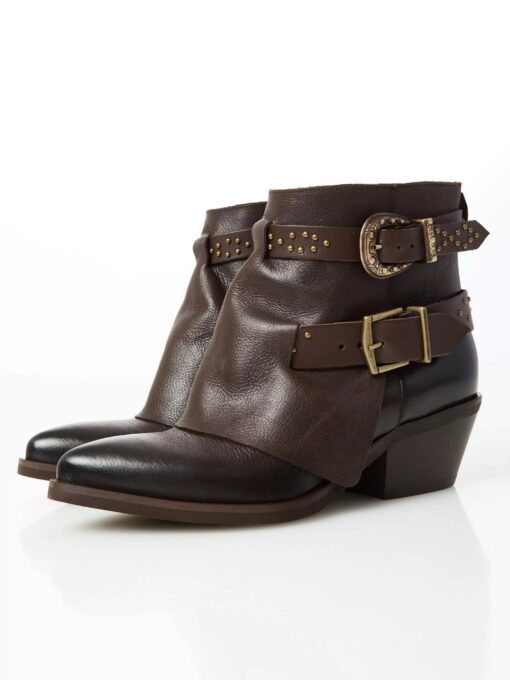 Ovyé Texano tronchetto in pelle marrone